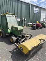 John Deere 420 tractor w/ street sweeper