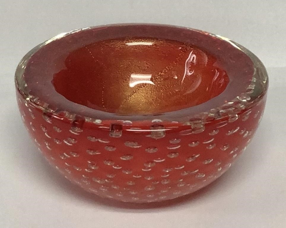 Galliano Ferro Bullicante Murano Glass Bowl