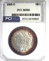 1883-O Morgan PCI MS65 Bold Rim Color