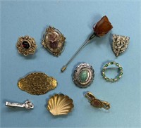 Costume brooches and pins