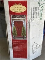 Set of 2 Pre-lit 4 ft Potted Christmas Trees in bo