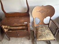 DECORATIVE ROCKING CHAIR AND VANITY STAND