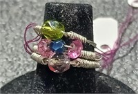 3 Wire Rings w/ Beads sz 5
