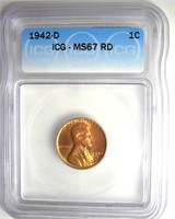 1942-D Cent ICG MS67 RD LISTS $165