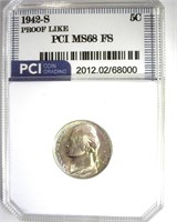 1942-S Nickel MS68 FS PL LISTS $8500 IN 68FS