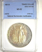 1901-B Trade Dollar NNC MS62 Great Britain