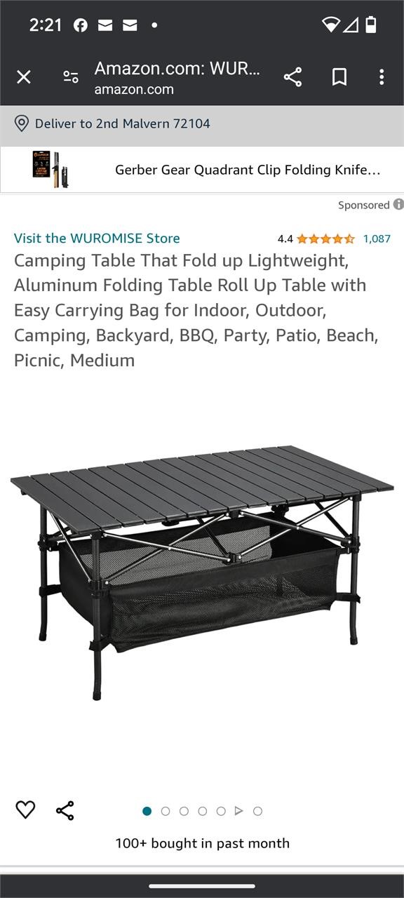 Aluminum Folding RollUp Table with carrying bag
