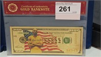 Gold Banknotes US $100 Most Valuable Player  Cross