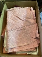 Box lot of tablecloths, and placemats
