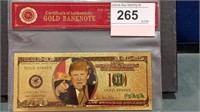 Gold Banknotes US $100  The Pointing President