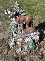 Concrete Deer Family Lawn Decor