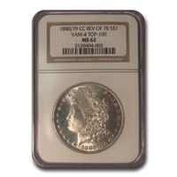 1880/79-CC Morgan Dollar Rev of 78 MS-62 NGC