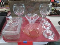 Assorted Glass Pieces & Orrefors Crystal Bowl