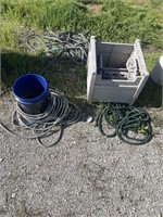 Water hose reel and hoses