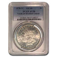 1878-CC Morgan Dollar AU-58 PCGS (VAM-24)