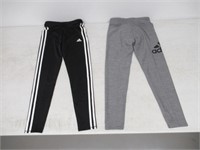 2-Pk Adidas Girl's MD Legging, Black and Grey