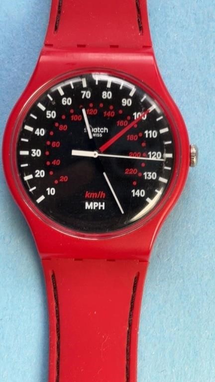 Vtg swatch speedometer watch. Working.