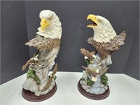 (2) Eagle Statues 14" H