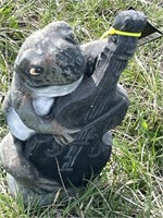 Concrete Frog playing Cello Statue