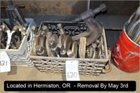 LOT, (9+/-) HEAVY DUTY C-CLAMPS IN THIS BUCKET