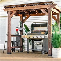 AS IS - Backyard Discovery Saxony Wooden Grill Gaz