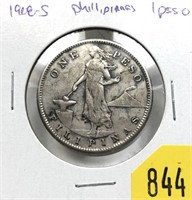 1908-S Philippines 1 peso