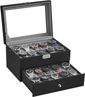 AS IS - SONGMICS 20-Slot Watch Box, Watch Case wit