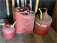2 Metal, 1 Plastic Gas Containers