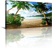 Wall Art Sea Beach Coconut Tree Landscape Picture