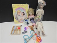 Doll Lot, Paper Dolls, Baby Rattle ++