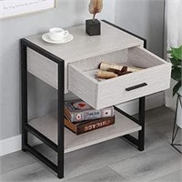 SogesPower End Table 2-Tier Side Table with Drawer