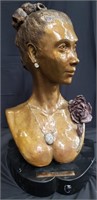 Signed bust bronze figurine by Ione Citrin