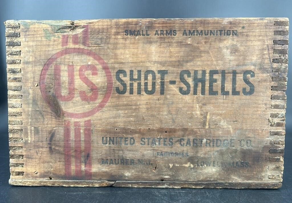 Antique US Shotshell Wooden Box