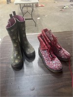 Rain boots 2 pair both size 8
