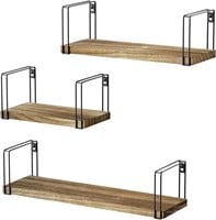 3-PK SRIWATANA Rustic Floating Wood Wall Shelves