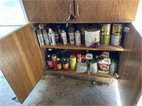 Wood 2 Door Cabinet and contents