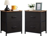 Somdot Nightstands Set of 2 with 2 Drawers, Bedsid