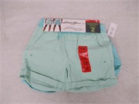 2-Pk Eddie Bauer Girl's MD Short, Green and Blue