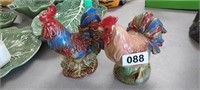 (2) CERAMIC ROOSTERS