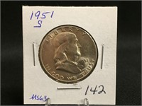 1951S Franklin Half Dollar