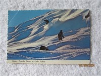 Postcard Scalloped Edge Powder Snow Lake Tahoe