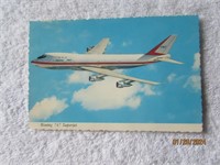 Postcard Scalloped Edge Boeing 747 Super Jet