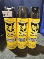 3 Cans Raid Multi Insect Spray
