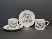 Egg Coddler, 2 Tea Cups, Decorative Plates