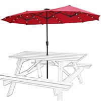 FREE SOLDIER 13FT Double-Sided Patio Umbrellas Wi