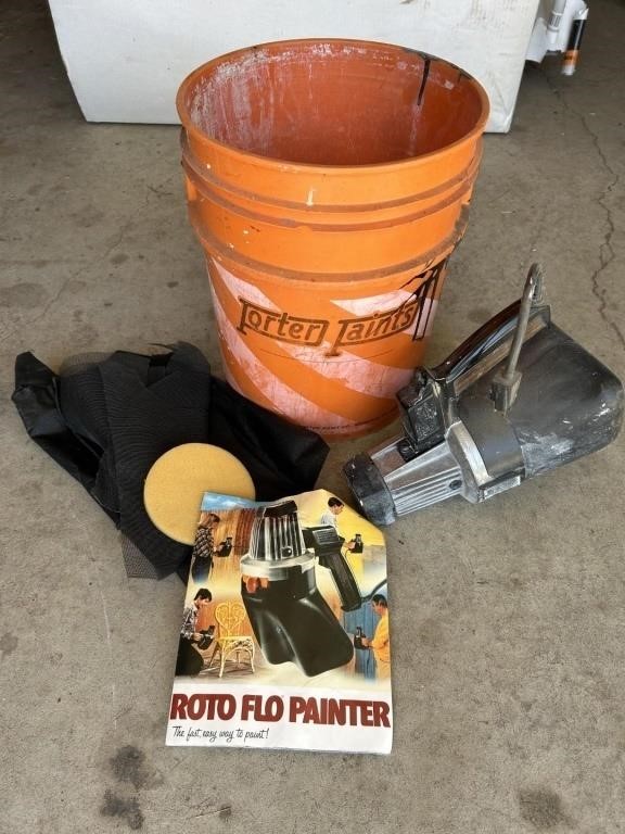 VTG Roto Flo Painter, Manual, Paint Bucket Etc