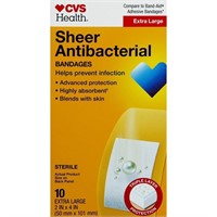 27PK CVS Health Sheer Anti-Bacterial Bandages