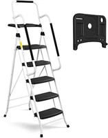 SEALED - HBTower 5 Step Ladder with Handrails, Fol