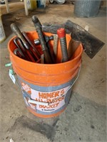 Bucket-o-Tools - Sledge Hammers, Axes, Pipe Wrench