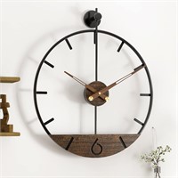 DAYDAYART Modern Wood Walnut Dial Wall Clock, Lar